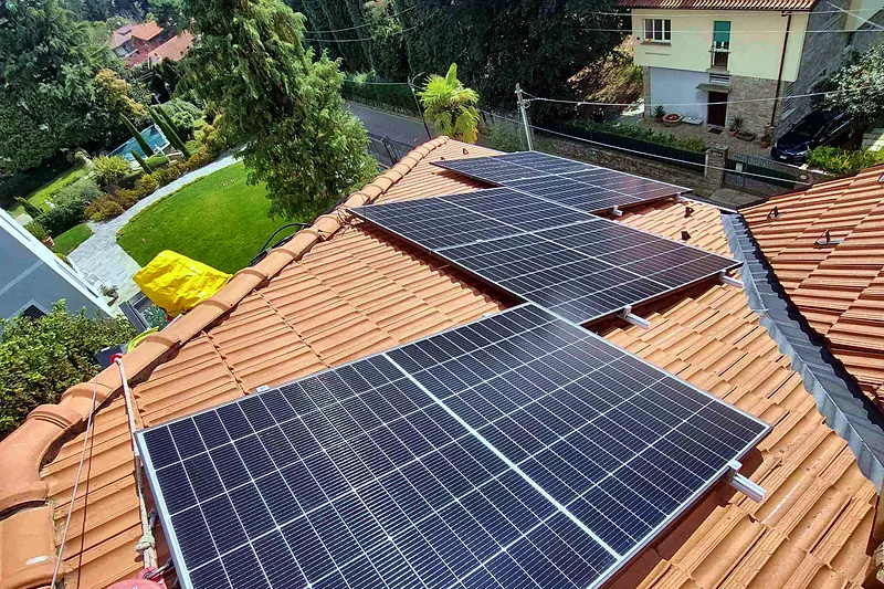 Impianto residenziale su due falde